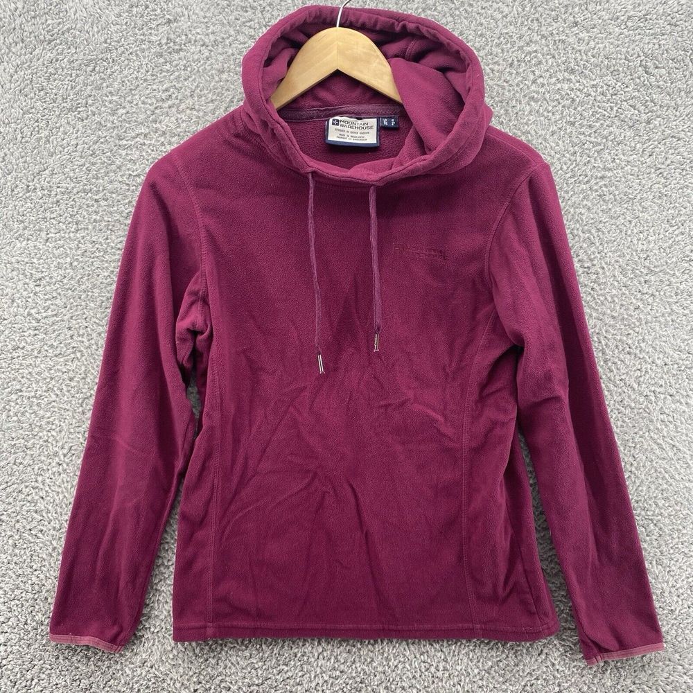 Mountain Warehouse Womens Size 6 Pink Hooded Soft Fleece Sweatshirt Pockets